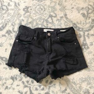 Black High rise shorts